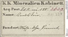 Etiketten zu Granat (NHMW-MIN-Av337)